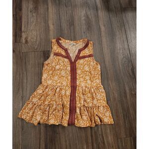 Democracy Floral Sleeveless Tiered Tank Top Womens Size Small‎